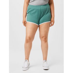 Urban classics Shorts Pour Femmes Organic Interlock Retro Hotpants Big 4XL Green / White