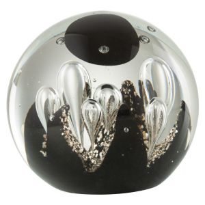 Jolipa Presse-papier Magic noir et or en verre 8 cm