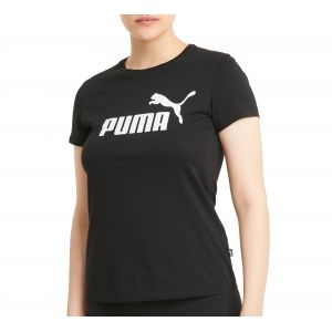 Image de Puma T-Shirt Essentials Logo femme, Noir, Taille XS, Vêtements