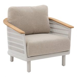 Image de Hesperide Fauteuil de salon de jardin "Olimio" avoine & teck aluminium et teck