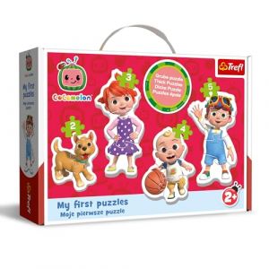 Trefl Cocomelon – 4 Grand Format pour Les Plus Jeunes, de 2 à 5 Pièces, Puzzle avec des Personnages de Bande Dessinée, Loisir pour Les Enfants à partir de 2 Ans, 36129, Multicolour