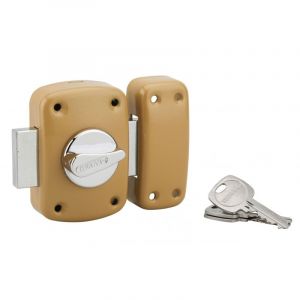THIRARD Verrou à bouton Corvette pour porte d'entrée, cylindre 35mm, acier, 3 clés, époxy bronze