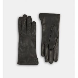 Galeries Lafayette Gants Calice cuir doublure cachemire Noir