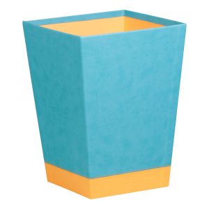 Rhodia 318827C - Corbeille à papier rama, 20 litres, simili cuir, coloris turquoise