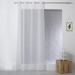 Homemaison Voilage en &eacute;tamine m&eacute;ch&eacute;e et color&eacute;e Blanc 140 x 240 cm