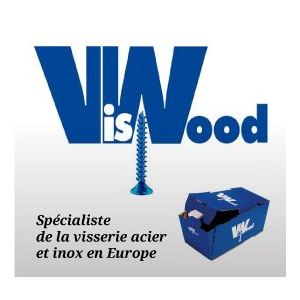 Image de VisWood 1003525 - Vis à bois et aggloméré tête fraisée pozidrive en acier zingué bicromaté Diam 3,5 mm Longueur 25 mm