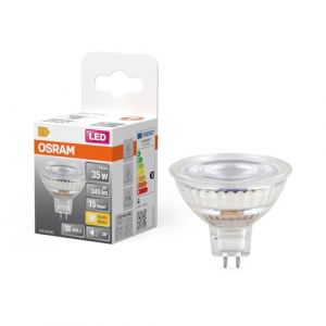 Osram Réflecteur LED Spot Star MR16, 2700 K blanc chaud, 3,4 W, GU5.3, 36°, 345 lm, basse tension, transparent, pour spots, vitrines, 15 000 h
