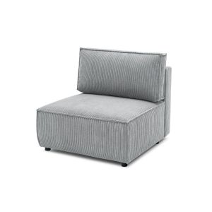 Bobochic Chauffeuse 1 Place Pour Canapé Modulable Nihad Tissu Velours Côtelé Gris Clair
