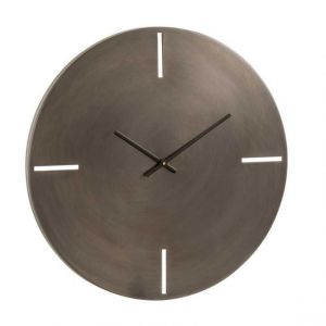 Prix Horloge Murale en Métal Design Mat 76cm Gris