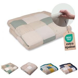 ULLENBOOM Tapis d'&eacute;veil Magie des feuilles 140x140cm Sand, Vert sauge, Vert olive