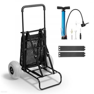VEVOR Chariot de Plage avec Grandes Roues pour Le Sable, Porte-Bagages 510 x 370 mm, Chariot de Transport Pliable avec Roues Ballon de 228,6 mm, 74,8 kg, Hauteur 690 &agrave; 1140 mm, pour Plage, Camping