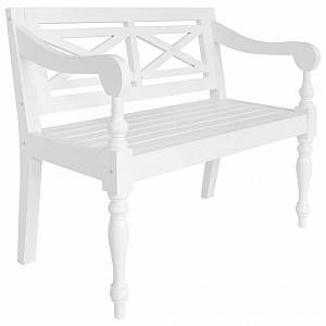 VidaXL Banc Batavia Bois d'acajou massif 98 x 50 x 82 cm Blanc