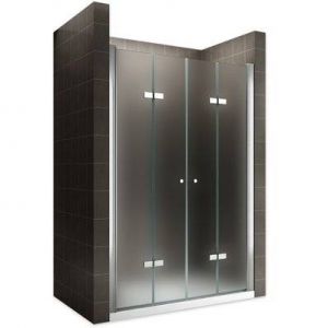 EMMY Porte de douche pliante H 185 cm largeur réglable 80 à 84 cm verre opaque