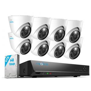 Image de Reolink Kit de Surveillance 12MP,Détection de Personne/Véhicule,Audio Bidirectionnel,Vision Nocturne en Couleur,16CH 4To NVR et Caméra IP PoE 8X 12MP,RLK16-1200D8-A
