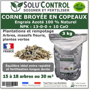 Tout Pour Les Nuisibles - 3 kg Corne Broyée en Copeaux SoluControl-Engrais Azoté