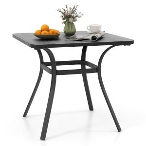 Coast Terrace Dining Table 80x80 cm Grey - Table d'extérieur carrée en métal avec pieds incurvés pour 4 personnes
