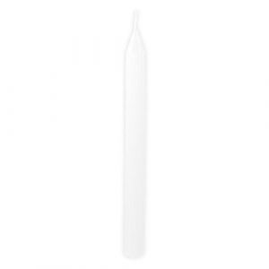 Ruedelafete Set de 2 bougies Flambeau Cannelées 25cm, Blanches
