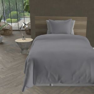 Intemporel Parure Housse de Couette, Bohème Microfibre lavée, Gris, par 140 x 200 cm - Gris