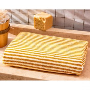 Drap de bain CHARLIE jaune ocre en coton