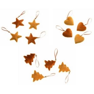 Ruedelafete Sachet de 4 mini-d&eacute;corations Velours ambre (assorties)