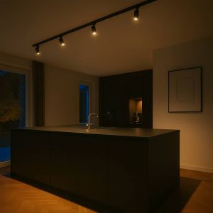 Calex Kit de rails, 4 spots GU10, noir, longueur 2 m, m&eacute;tal