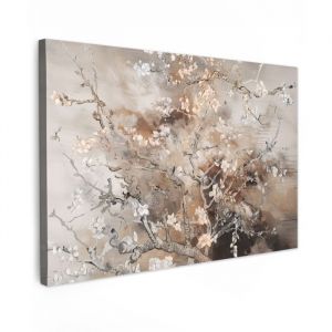 TABLEAU SUR TOILE Fleur d'amandier - Art - Van Gogh - Beige - Abstrait Decoration Murale Peinture Salon 120x80 cm