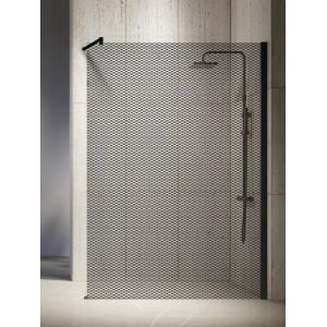 Image de Novellini Paroi de douche Fixe KUADRA H Sérigraphié GRID 130 cm