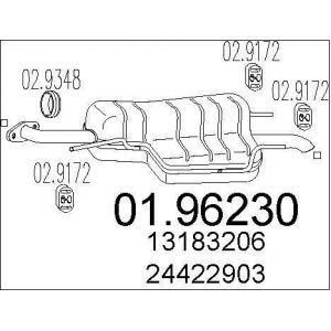 MTS Pot d'Échappement 01.96230 Silencieux Echappement,Silencieux Arrière OPEL,ZAFIRA A F75_