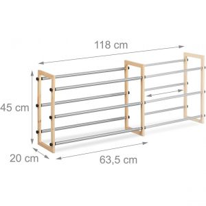 Image de Étagère meuble ouvert chaussures en bois et fer extensible 13_0001068