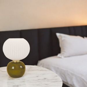 Millumine Lampe de chevet en verre Adonis kaki