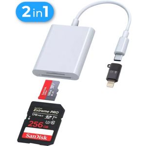 Nuvance - Lecteur de cartes SD - Lecteur de cartes SD USB C - Lecteur de cartes - Adaptateur Lightning - Lecteur de cartes mémoire - Lecteur Micro SD - Lecteur de cartes SD - Lecteurs de cartes - Lecteur de cartes Micro SD