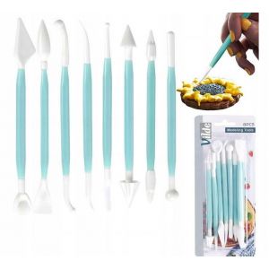 Orion Kit de modelage pour fondant et pâte d'amande 8 pièces avec 16 éléments de fonction pour décorer les gâteaux