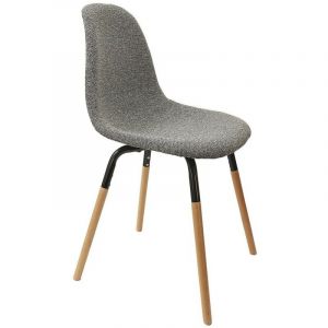 The home deco factory Chaise scandinave tissu Phenix gris chin&eacute;