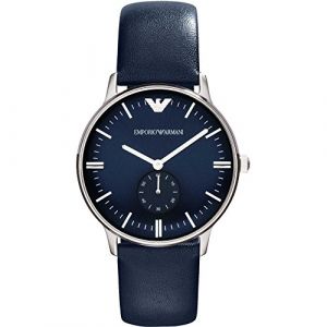 Emporio Armani AR1647 - Montre Femme - Quartz Analogique - Bracelet Cuir Bleu