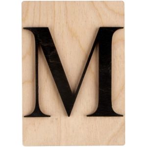Rayher 63104576 Tuile en bois Lettre M, 1 pce., FSC Mixed Credit, noir, 10,5 x 14,8 cm, épaisseur 4 mm, effet 3D, décoration d’intérieur, arts créatifs