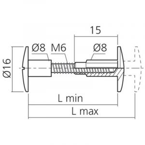 Vis relieuse M6 blanche serrage 34 &agrave; 43mm paquet de 20 - LMC GROUP - VIS3832BL