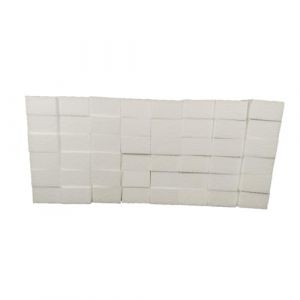 DecoPorex Lot de 48 Blocs de Mousse de polystyrène de 5 x 5 x 3 cm pour travaux manuels - Carrés de Porex, Porexpan, polyexpan, liège Blanc ou Mousse pour Arts et travaux manuels