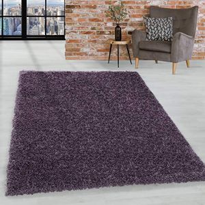 Homebyhome Tapis de Salon Shaggy Uni Tapis Violet pastel 60x110 cm Chambre Tapis Poil Long Moelleux et Doux