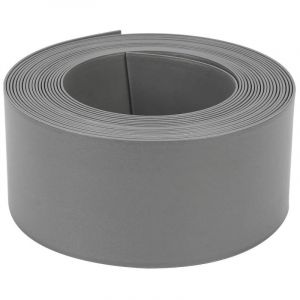 Bordure De Jardin Flexible Lisse Gris Anthracite Hauteur 15cm x Longueur 10 Mètres en PE et Anti UV (ép. 3mm) - D-Work