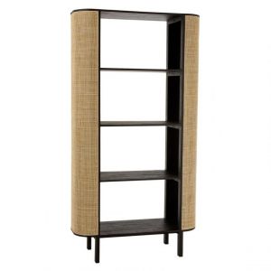 Prix Étagère Design en Rotin Molly 190cm Noir & Beige