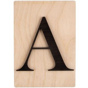 Image de Rayher Lettres en bois déco façon Scrabble - 14,9 x 10,5 cm A