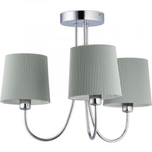 Relaxdays Lustre vintage, luminaire à 3 branches, HLP 35 x 40,5 x 35,5 cm, lampe rétro salon et chambre, vert