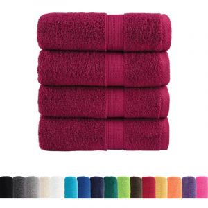 VidaXL Gants De Toilette De Qualité Supérieure 4pcs Bordeaux 100%Coton