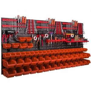 Planche &agrave; outils 172 x 78 cm &eacute;tabli mural 56 plateaux biblioth&egrave;que de garage