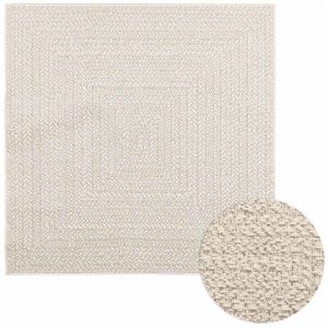 VidaXL Tapis zizur crème 120x120 cm aspect de jute intérieur extérieur