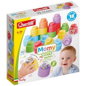 Image de Quercetti 4145 MOMY Soft Happy Sound, 18 pcs, Blocs de Construction en Plastique Souple pour Enfants.