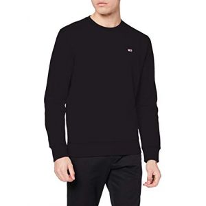 Tommy Jeans TJM Regular Fleece C Neck Sweater, Noir, M Homme