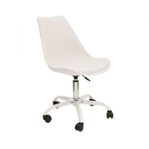 The home deco factory Chaise de bureau Kiruna blanc Autres Blanc