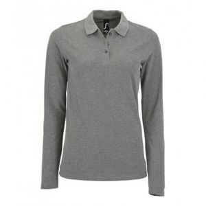Sol's SOLS - Polo manches longues PERFECT - Femme (M) (Gris chiné) - UTPC2908