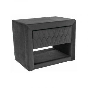 Signal TABLE DE CHEVET AZURRO VELOURS GRIS TAPISSERIE BLUVEL 14